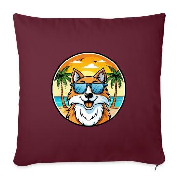 Scotch Collie Hunderasse Cartoon Sonnenbrille Strand - Sofakissenbezug 45 x 45 cm - Burgunderrot - Vorne