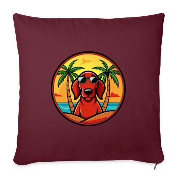 Redbone Coonhound Hunderasse Cartoon Sonnenbrille Strand - Sofakissenbezug 45 x 45 cm - Burgunderrot - Vorne