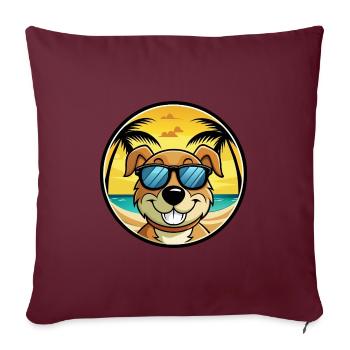 Strellufstover Hunderasse Cartoon Sonnenbrille Strand - Sofakissenbezug 45 x 45 cm - Burgunderrot - Vorne