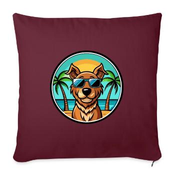 Pudelpointer Chien Race Dessin Animé Lunettes De Soleil Plage - Housse de coussin décorative 45 x 45 cm - bordeaux - Devant