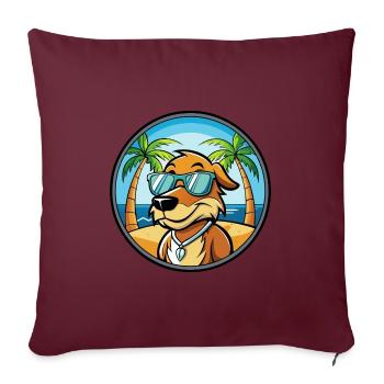 Poitevin Hound Hund Rasse Cartoon Sonnenbrille Strand - Sofakissenbezug 45 x 45 cm - Burgunderrot - Vorne