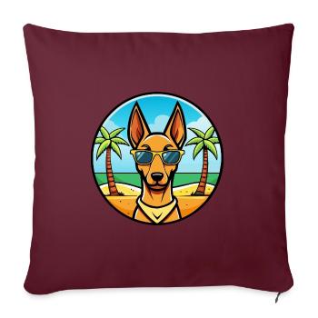 Pharaoh Hound Dog Breed Cartoon Sunglasses Beach - Sofa pillowcase 17,3'' x 17,3'' (45 x 45 cm) - burgundy - Front