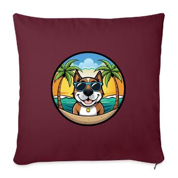 Perdiguero Navarro Hunderasse Cartoon Sonnenbrille - Sofakissenbezug 45 x 45 cm - Burgunderrot - Vorne
