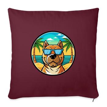 Perro De Presa Canario Hunderasse Cartoon Strand - Sofakissenbezug 45 x 45 cm - Burgunderrot - Vorne
