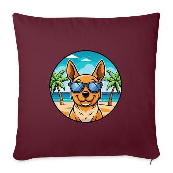 Lancashire Heeler Hunderasse Cartoon Sonnenbrille Strand - Sofakissenbezug 45 x 45 cm - Burgunderrot - Vorne