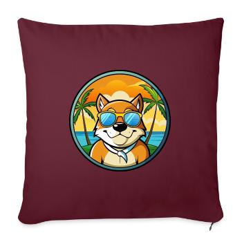 Moscow Watchdog Breed Cartoon Sunglasses Beach - Sofa pillowcase 17,3'' x 17,3'' (45 x 45 cm) - burgundy - Front