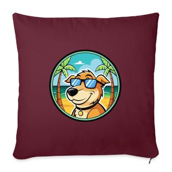 Koolie Hunderasse Cartoon Sonnenbrille Strand - Sofakissenbezug 45 x 45 cm - Burgunderrot - Vorne