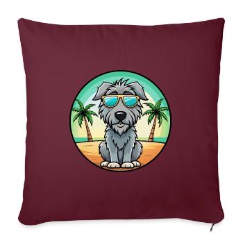 Irischer Wolfshund Hunderasse Cartoon Sonnenbrille Strand - Sofakissenbezug 45 x 45 cm - Burgunderrot - Vorne