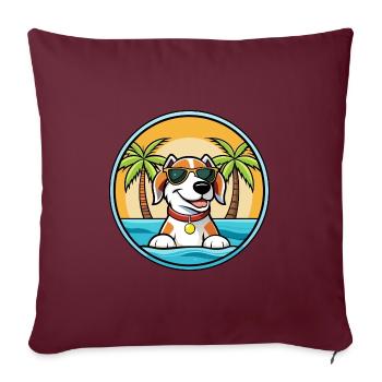 Estnischer Windhund Rasse Cartoon Sonnenbrille Strand - Sofakissenbezug 45 x 45 cm - Burgunderrot - Vorne