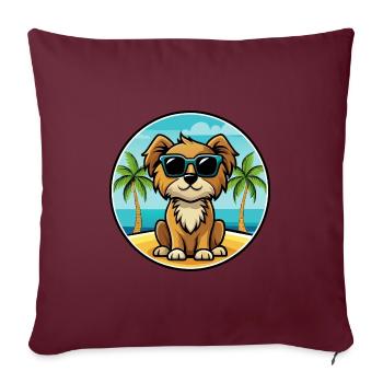 Englische Spielzeug Spaniel Hund Rasse Cartoon Sonnenbrille - Sofakissenbezug 45 x 45 cm - Burgunderrot - Vorne