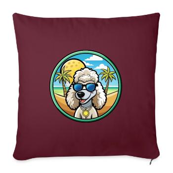 Corded Poodle Dog Breed Cartoon Sunglasses Beach - Sofa pillowcase 17,3'' x 17,3'' (45 x 45 cm) - burgundy - Front