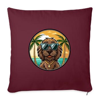 Boykin Spaniel Chien Race Dessin Animé Lunettes De Soleil Plage - Housse de coussin décorative 45 x 45 cm - bordeaux - Devant
