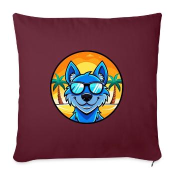 Blaue Spitzenhunderasse Cartoon Sonnenbrille Strand - Sofakissenbezug 45 x 45 cm - Burgunderrot - Vorne