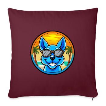 Blue Heeler Dog Breed Cartoon Sunglasses Beach - Sofa pillowcase 17,3'' x 17,3'' (45 x 45 cm) - burgundy - Front