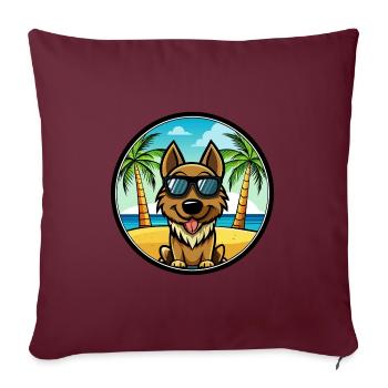 Black Tan Dog Breed Cartoon Sunglasses Beach - Sofa pillowcase 17,3'' x 17,3'' (45 x 45 cm) - burgundy - Front