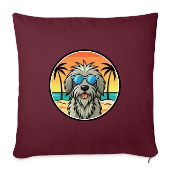 Lunettes de soleil Bergamasco Shepherd Dog Breed Cartoon - Housse de coussin décorative 45 x 45 cm - bordeaux - Devant