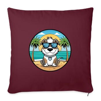 Argentino Chien Race Dessin Animé Lunettes De Soleil Plage - Housse de coussin décorative 45 x 45 cm - bordeaux - Devant