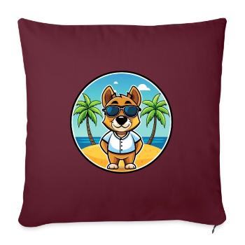 Sporting Lucas Terrier Hunderasse Cartoon Beach - Sofakissenbezug 45 x 45 cm - Burgunderrot - Vorne