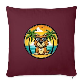 Smaland Hound Chien Race Dessin Animé Lunettes De Soleil Plage - Housse de coussin décorative 45 x 45 cm - bordeaux - Devant
