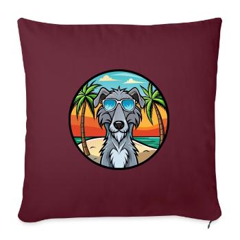 Scottish Deerhound Dog Breed Cartoon Sunglasses - Sofa pillowcase 17,3'' x 17,3'' (45 x 45 cm) - burgundy - Front