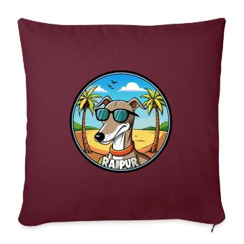 Rampur Greyhound Chien Race Dessin Animé Lunettes De Soleil Plage - Housse de coussin décorative 45 x 45 cm - bordeaux - Devant