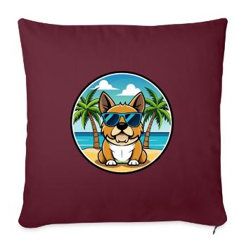 Perro De Presa Mallorquinische Hunderasse Cartoon Beach - Sofakissenbezug 45 x 45 cm - Burgunderrot - Vorne