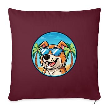 Koolie Hunderasse Cartoon Sonnenbrille Strand - Sofakissenbezug 45 x 45 cm - Burgunderrot - Vorne