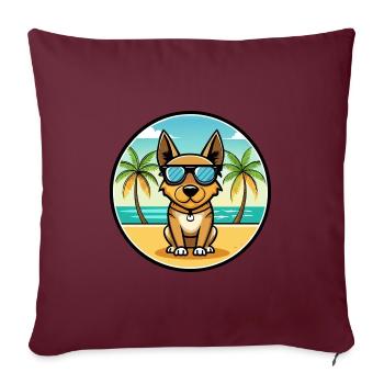 Lancashire Heeler Hunderasse Cartoon Sonnenbrille Strand - Sofakissenbezug 45 x 45 cm - Burgunderrot - Vorne