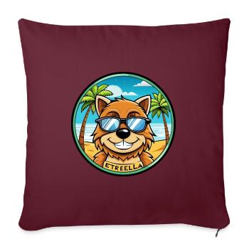 Estrela Sennenhund Rasse Cartoon Sonnenbrille Strand - Sofakissenbezug 45 x 45 cm - Burgunderrot - Vorne