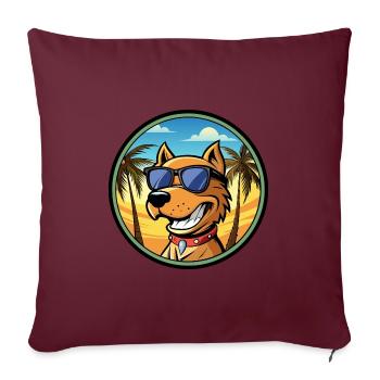 Kanarische Warren Hound Hunderasse Cartoon Sonnenbrille - Sofakissenbezug 45 x 45 cm - Burgunderrot - Vorne