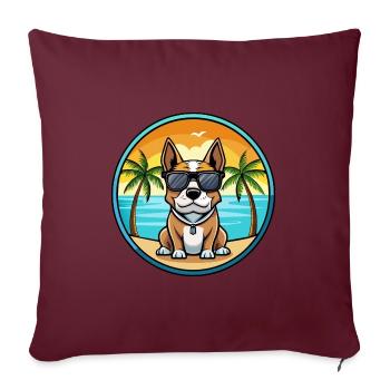 Braque Auvergne Dog Breed Cartoon Sunglasses Beach - Sofa pillowcase 17,3'' x 17,3'' (45 x 45 cm) - burgundy - Front