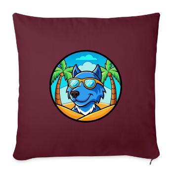 Blaue Spitzenhunderasse Cartoon Sonnenbrille Strand - Sofakissenbezug 45 x 45 cm - Burgunderrot - Vorne
