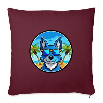 Blue Heeler Dog Breed Cartoon Sunglasses Beach - Sofa pillowcase 17,3'' x 17,3'' (45 x 45 cm) - burgundy - Front