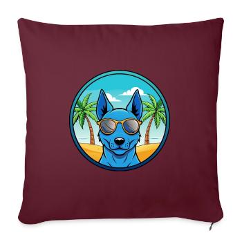 Blue Thai Ridgeback Dog Breed Cartoon Sunglasses - Sofa pillowcase 17,3'' x 17,3'' (45 x 45 cm) - burgundy - Front
