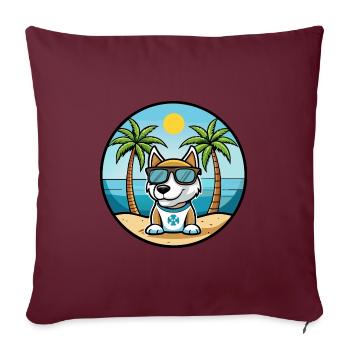 Argentino Chien Race Dessin Animé Lunettes De Soleil Plage - Housse de coussin décorative 45 x 45 cm - bordeaux - Devant