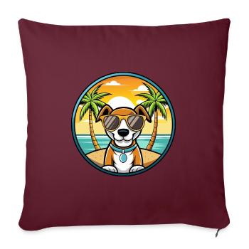 Ariege Pointer Hund Rasse Cartoon Sonnenbrille Strand - Sofakissenbezug 45 x 45 cm - Burgunderrot - Vorne