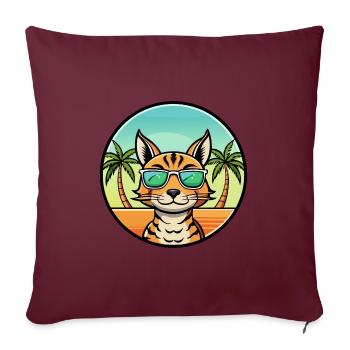 Ocicat Breed Cartoon Sonnenbrille Strand - Sofakissenbezug 45 x 45 cm - Burgunderrot - Vorne