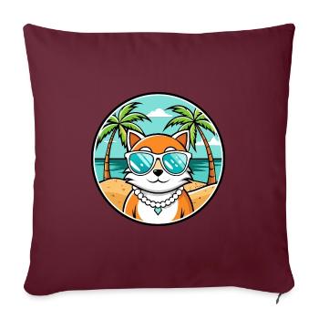 Hantilly Tiffany Cat Breed Cartoon Sunglass Beach - Sofa pillowcase 17,3'' x 17,3'' (45 x 45 cm) - burgundy - Front