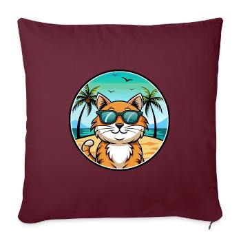 California Spangled Cat Breed Cartoon Sunglasses - Sofa pillowcase 17,3'' x 17,3'' (45 x 45 cm) - burgundy - Front
