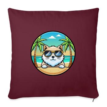 Himalaya-Katzenrasse Cartoon-Sonnenbrille Strand - Sofakissenbezug 45 x 45 cm - Burgunderrot - Vorne