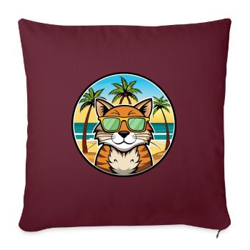 California Spangled Cat Breed Cartoon Sunglasses - Sofa pillowcase 17,3'' x 17,3'' (45 x 45 cm) - burgundy - Front