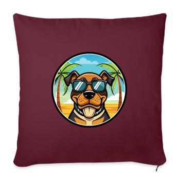 Lunettes de soleil Rottweiler Dog Cartoon Summer Beach - Housse de coussin décorative 45 x 45 cm - bordeaux - Devant