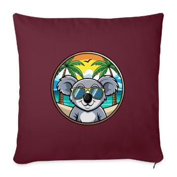 Koala Lustige Cartoon Sommer Strand Sonnenbrille Cool - Sofakissenbezug 45 x 45 cm - Burgunderrot - Vorne