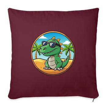 Dinosaurier Lustige Cartoon Sommer Strand Sonnenbrille - Sofakissenbezug 45 x 45 cm - Burgunderrot - Vorne