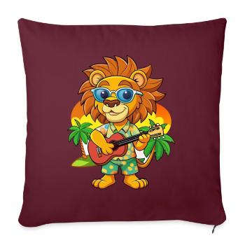 Funny Lion Summer Beach Sunglasses Hawaiian - Sofa pillowcase 17,3'' x 17,3'' (45 x 45 cm) - burgundy - Front