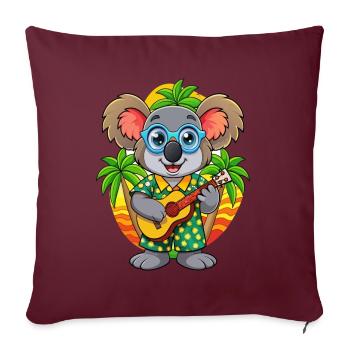 Lustige Koala Sommer Strand Sonnenbrille Hawaiianisch - Sofakissenbezug 45 x 45 cm - Burgunderrot - Vorne