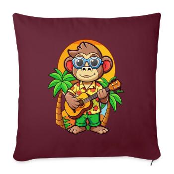 Lustige Affe Cartoon Sommer Strand Sonnenbrille - Sofakissenbezug 45 x 45 cm - Burgunderrot - Vorne