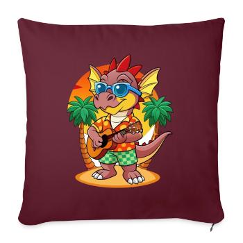 Lunettes de soleil de plage d’été de dessin animé de dragon drôle - Housse de coussin décorative 45 x 45 cm - bordeaux - Devant
