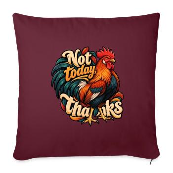 Rotes Dschungelhuhn - Sofakissenbezug 45 x 45 cm - Burgunderrot - Vorne
