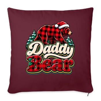 Daddy Bear Plaid Christmas - Sofakissenbezug 45 x 45 cm - Burgunderrot - Vorne
